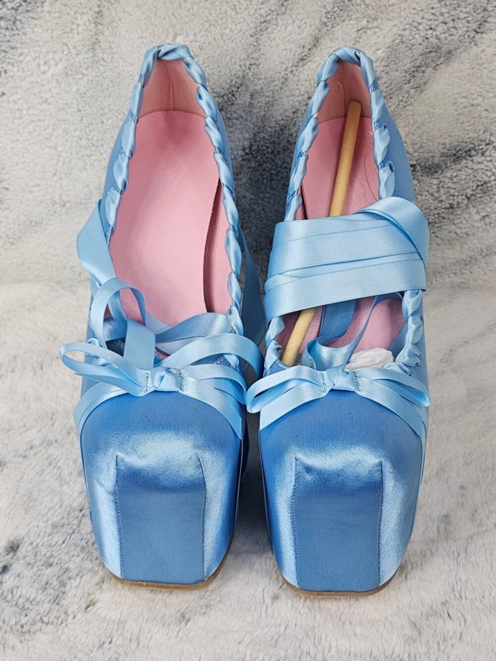 Dolls Kill 9 Sugar Thrillz Light Blue Sweet Sonata Lace Up Platform Heels Ballet - Picture 6 of 12